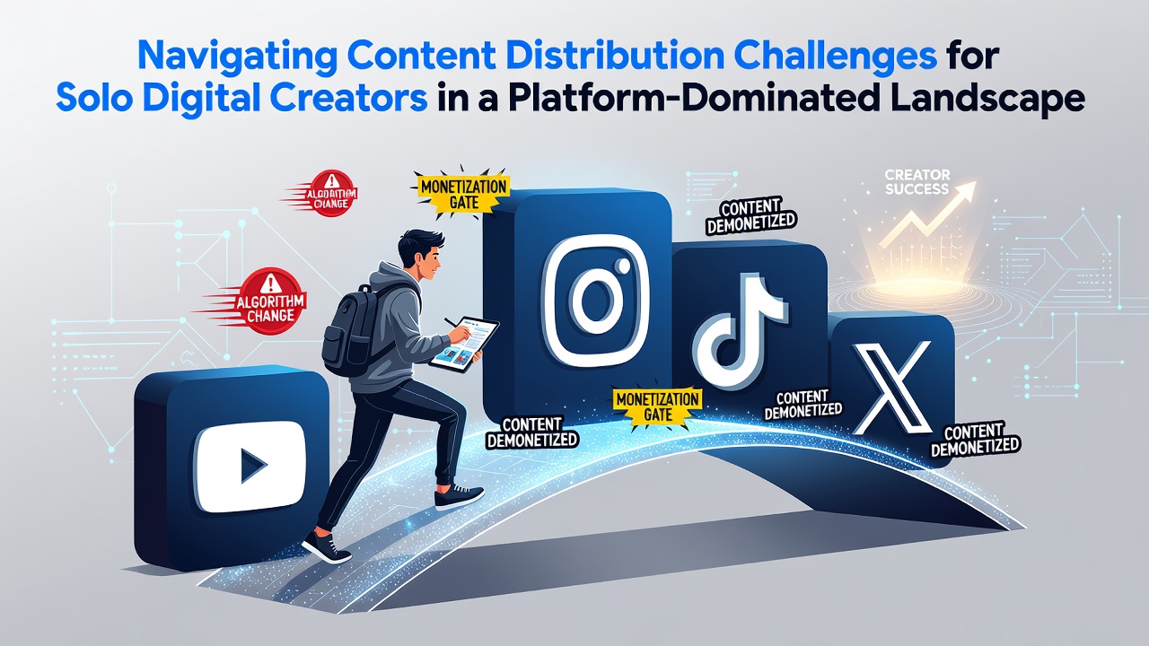 Digital creator testing content across different devices, illustrating multi-platform distribution workflow challenges